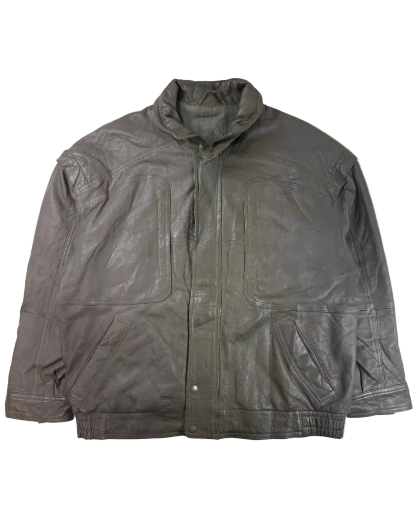 Vintage Josef Wormland leather jacket – front view, fits size M