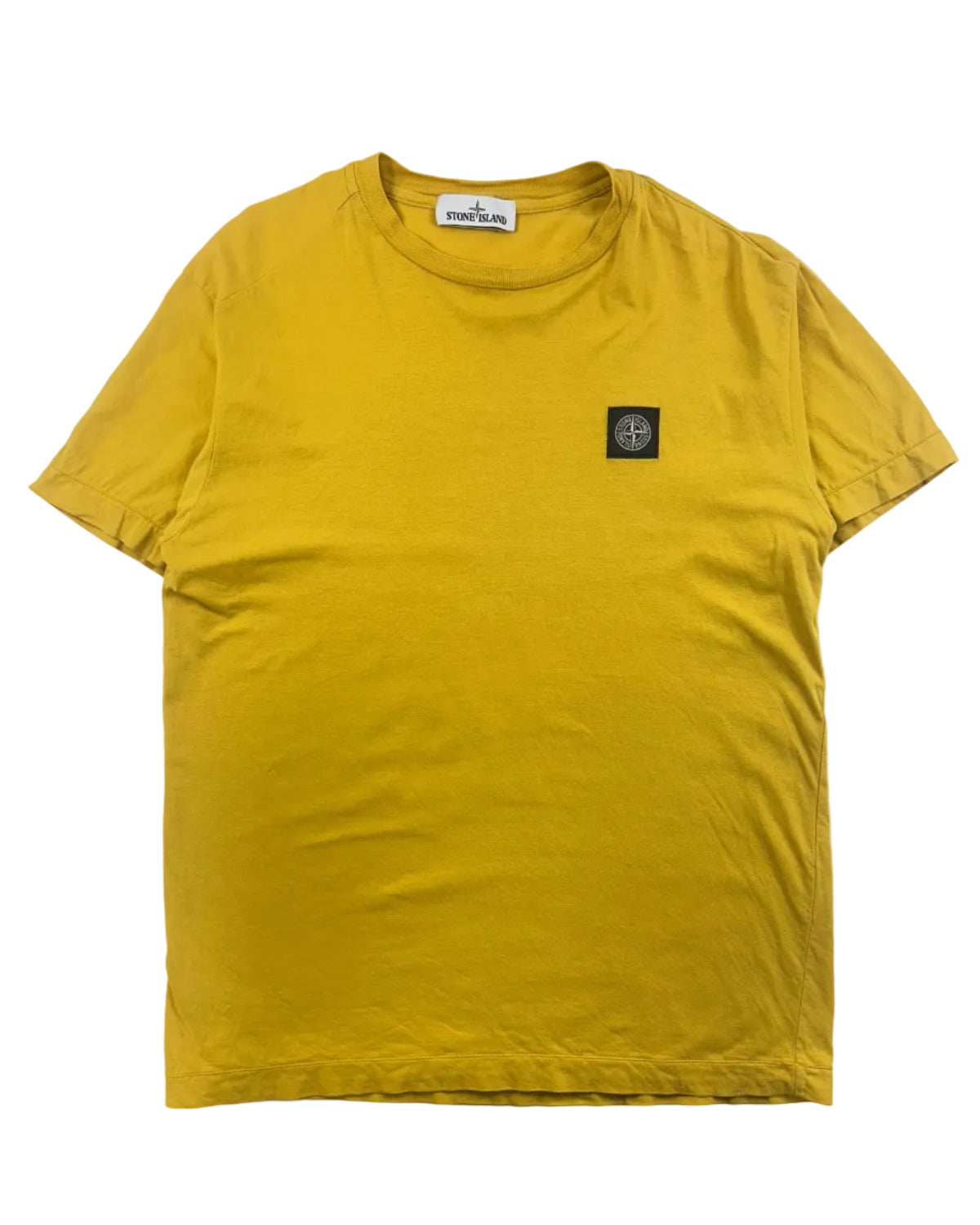 Stone Island compass logo t-paita keltainen miesten paita koko L etunäkymä