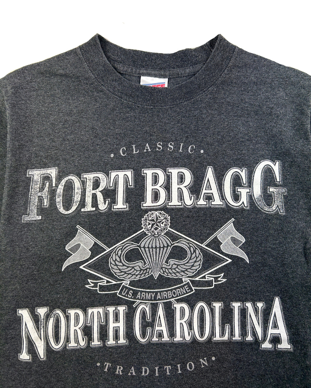 Vintage Fort Bragg North Carolina t-shirt – front detail, size S