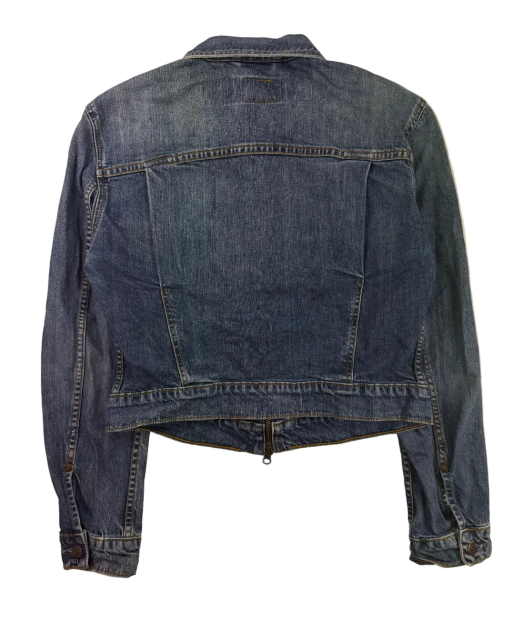 Vintage cropped Levi's denim jacket – back view, women's size L