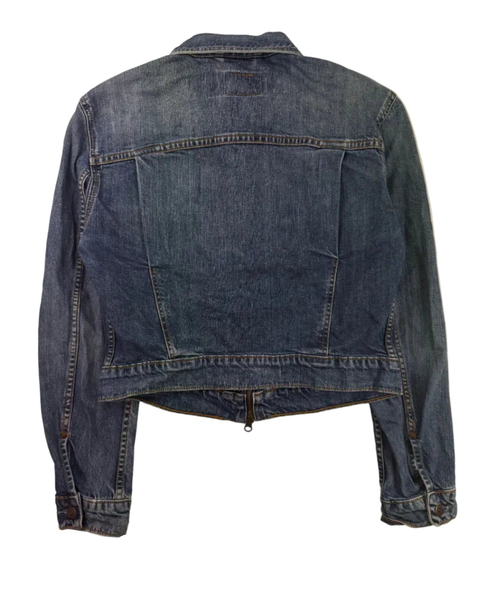 Vintage cropped Levi's denim jacket – back view, women's size L