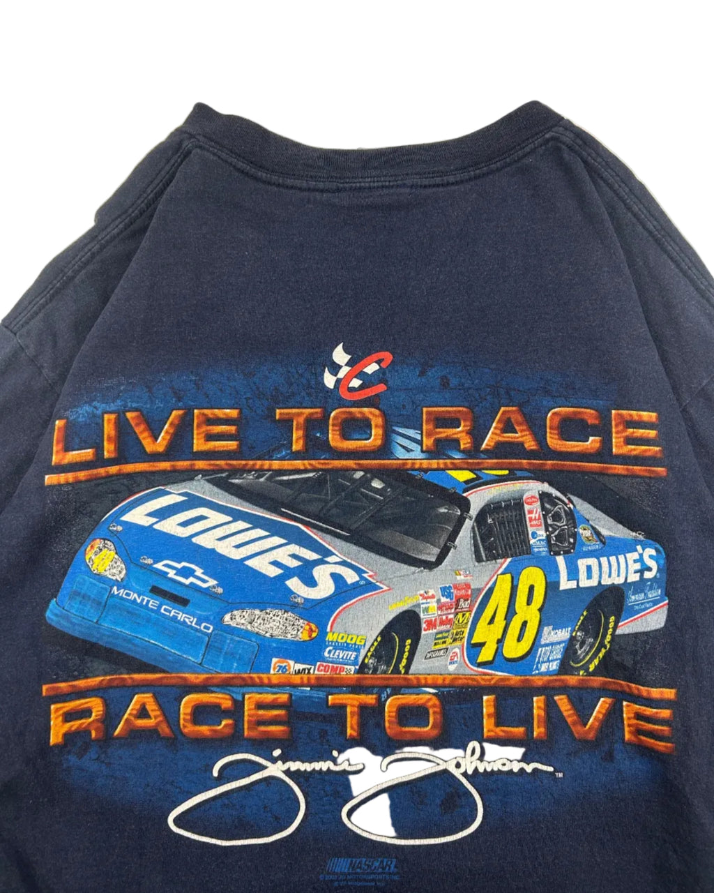 Vintage Jimmie Johnson NASCAR longsleeve back detail
