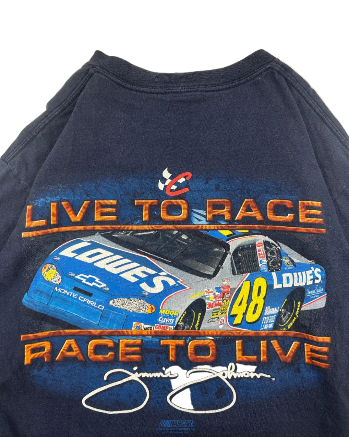 Vintage Jimmie Johnson NASCAR longsleeve back detail