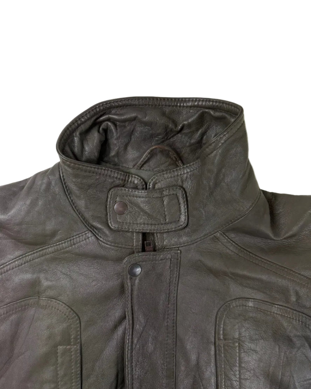 Vintage Josef Wormland leather jacket – detail view, fits size M