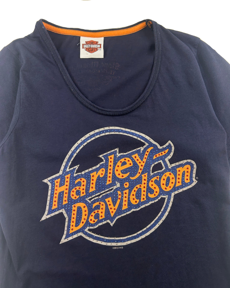 Harley Davidson logo yksityiskohta naisten vintage t-paita