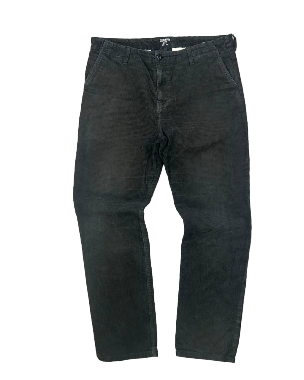 Carhartt WIP corduroy pants brown front view W36 L32