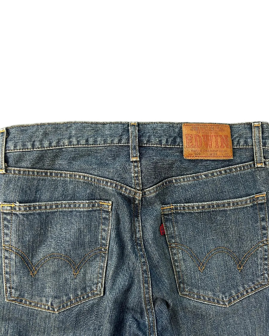 Vintage Edwin denim shortsit yksityiskohta, koko W33