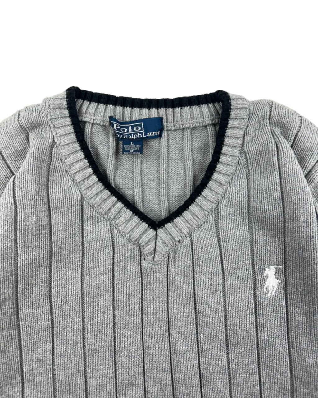 POLO RALPH LAUREN V-NECK RIBBED SWEATER