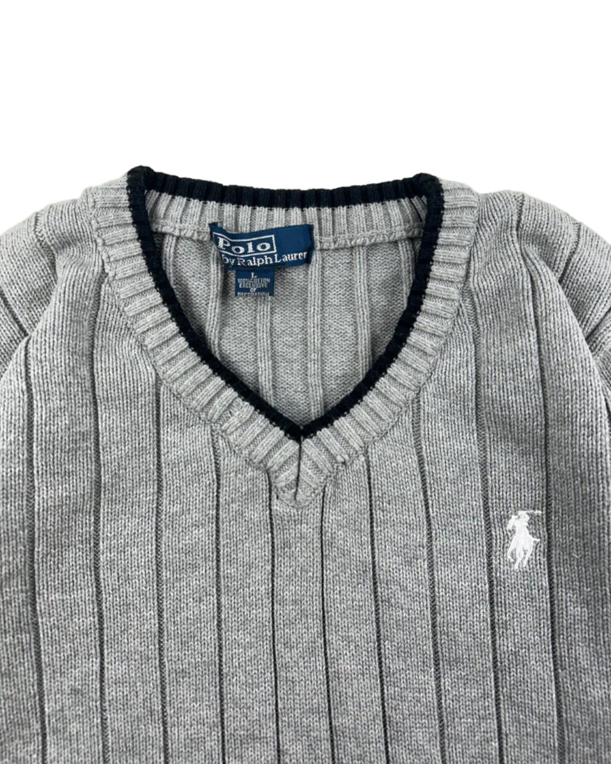 POLO RALPH LAUREN V-NECK RIBBED SWEATER