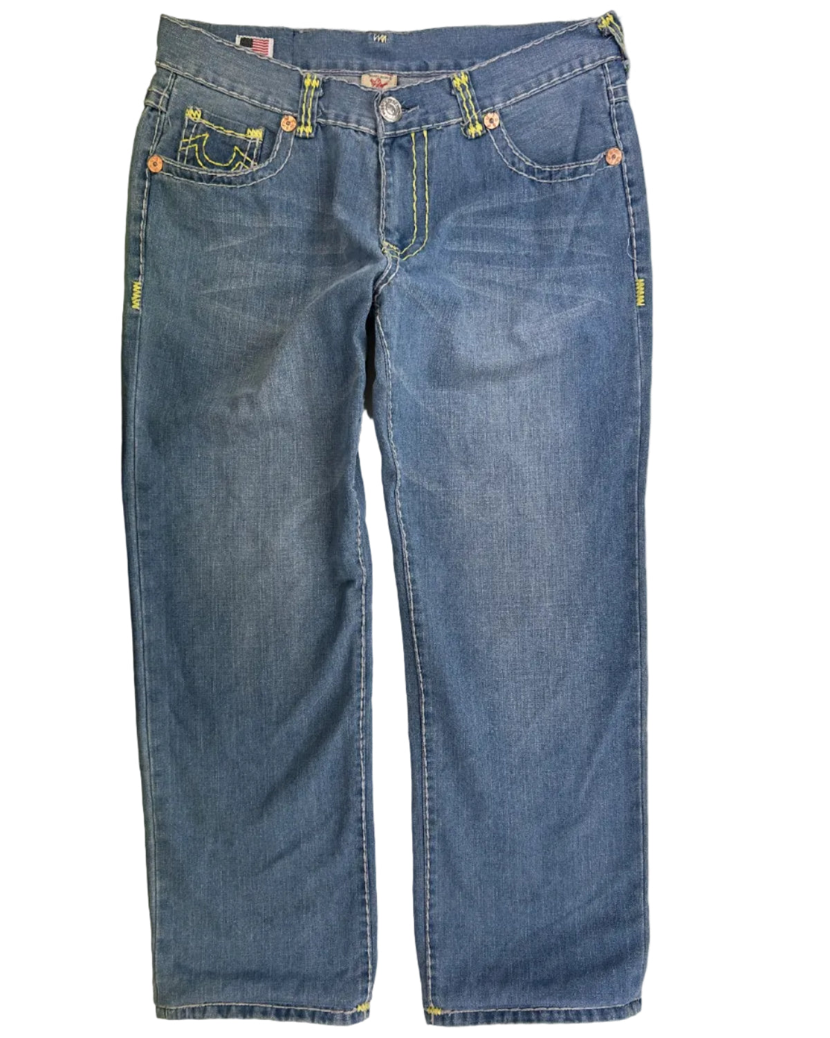 Vintage True Religion Super T Contrast Jeans – front view, size 38