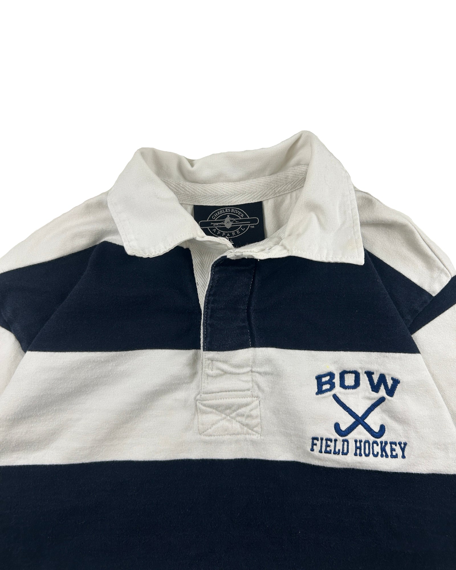 CHARLES RIVER APPAREL VINTAGE BOW FIELD HOCKEY RUGBY SHIRT