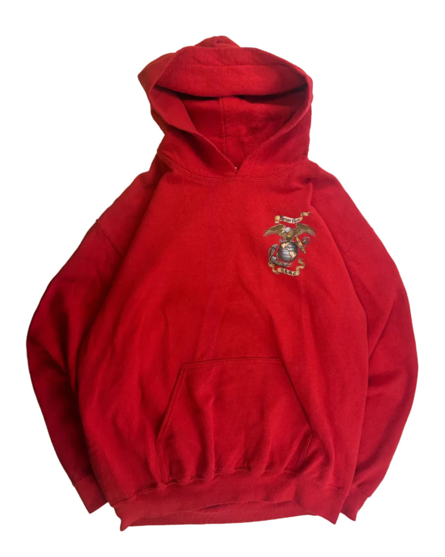 USMC Eagle & Anchor vintage hoodie front view size M