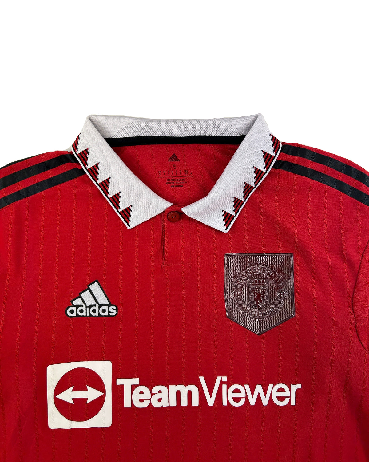 Vintage Adidas Manchester United shirt – front detail, size S