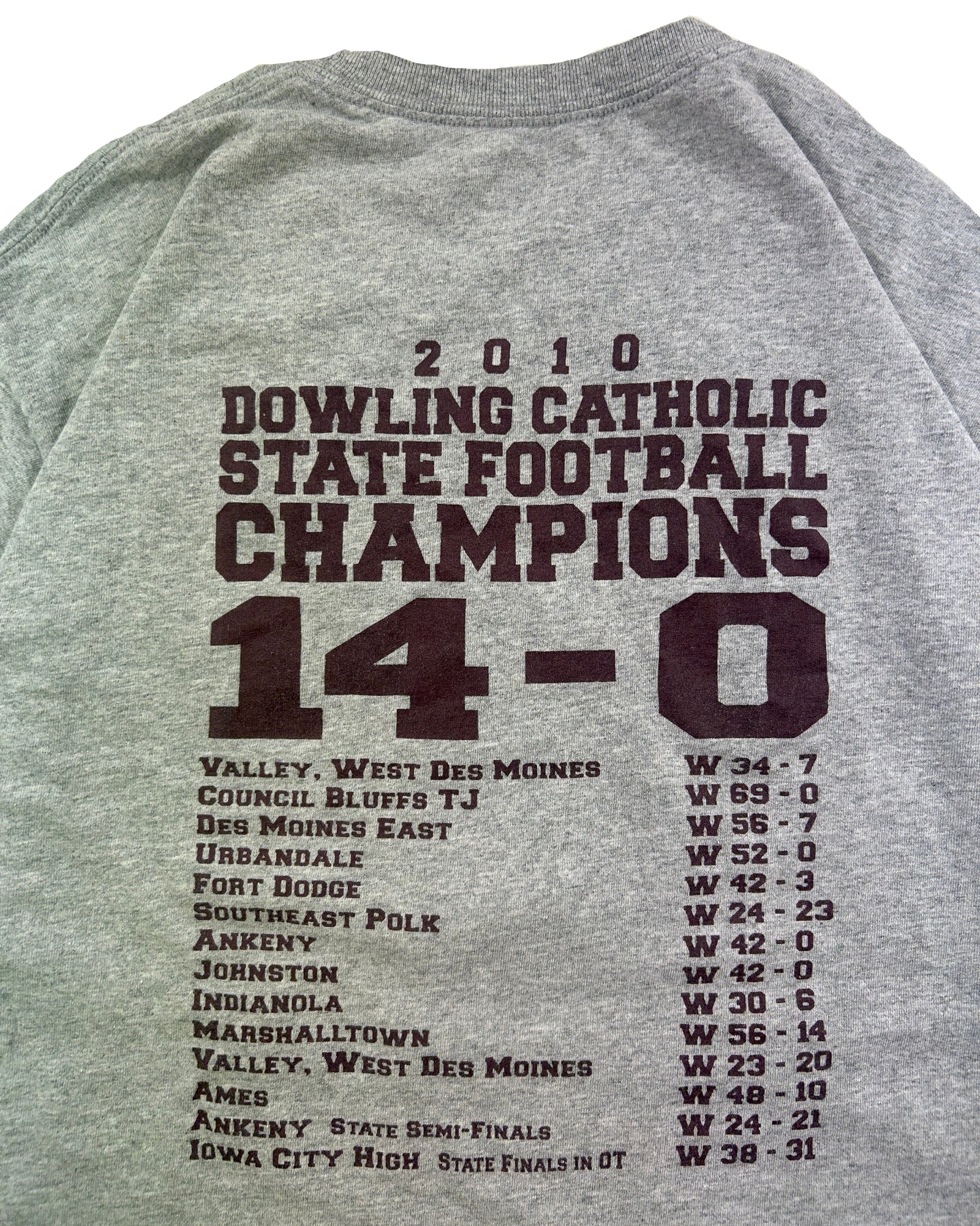 DOWLING CATHOLIC MAROONS 2010 CHAMPIONS LONGSLEEVE