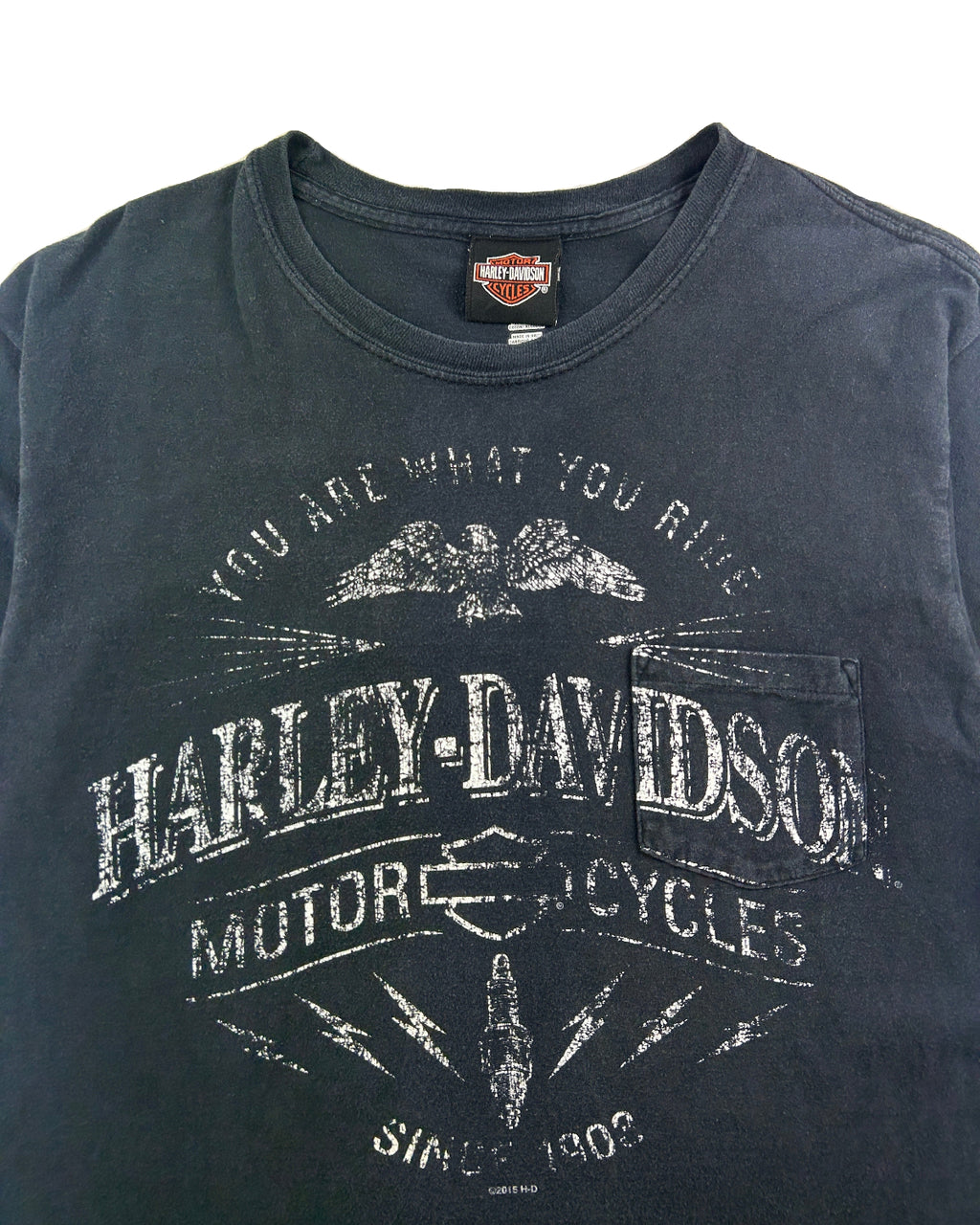 Heritage Harley Davidson t-shirt front detail shot