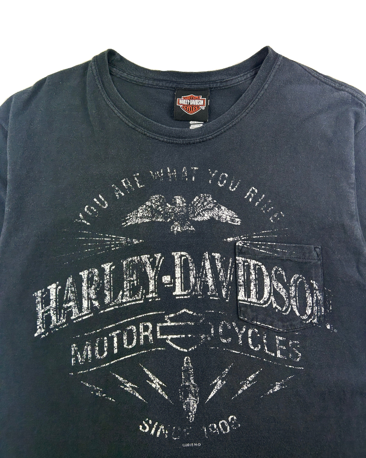 Heritage Harley Davidson t-shirt front detail shot