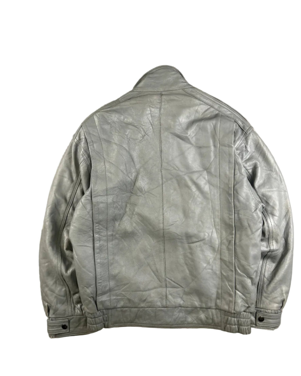Vintage bomber leather jacket – back view, size 36