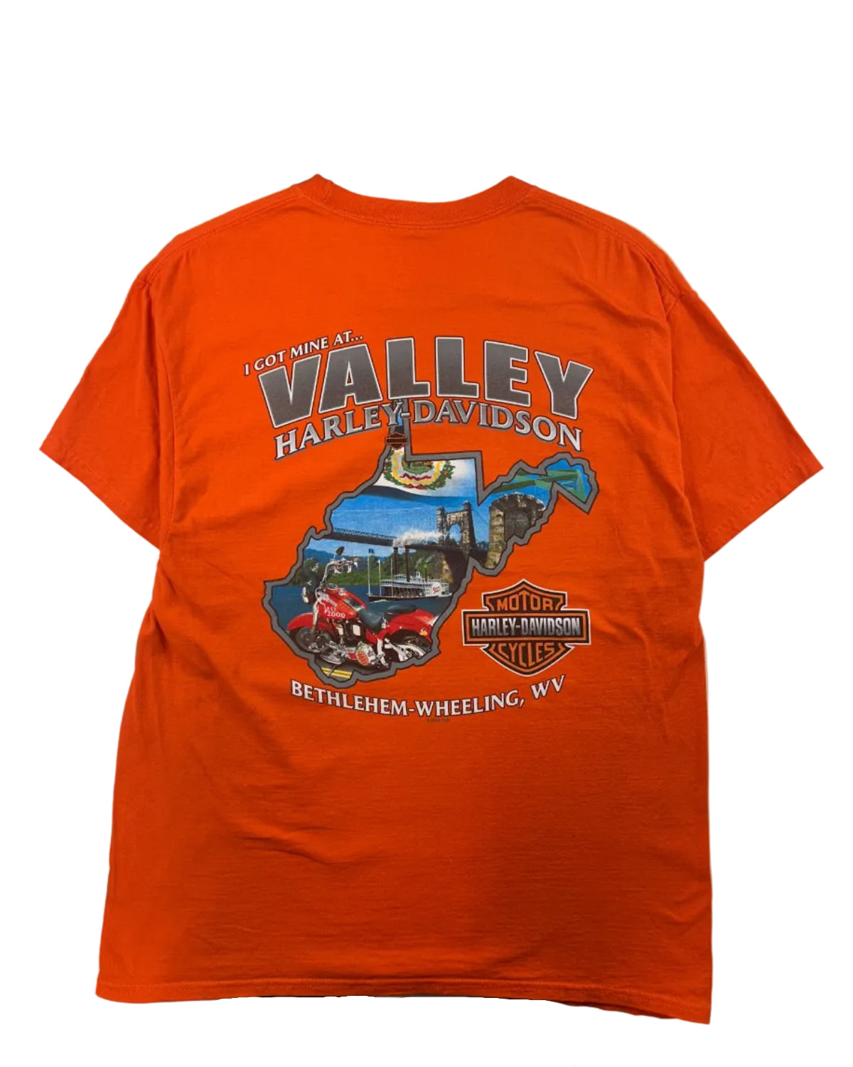 Harley Davidson Life Begins vintage t-shirt back view size XL