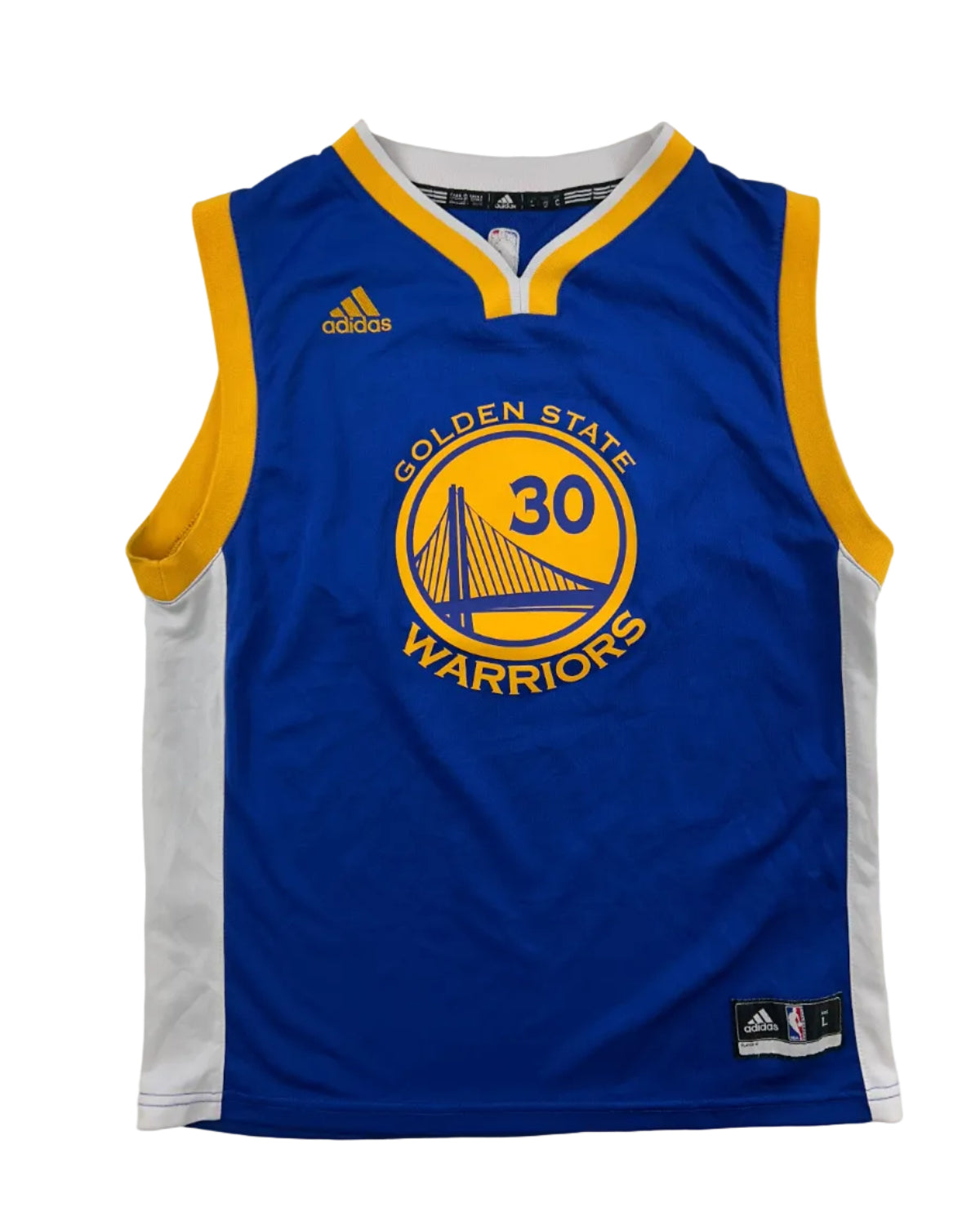 Vintage Adidas Stephen Curry #30 NBA jersey – front view, size L