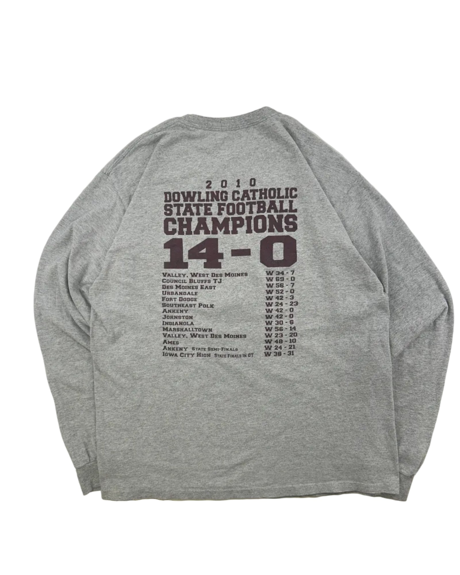 DOWLING CATHOLIC MAROONS 2010 CHAMPIONS LONGSLEEVE