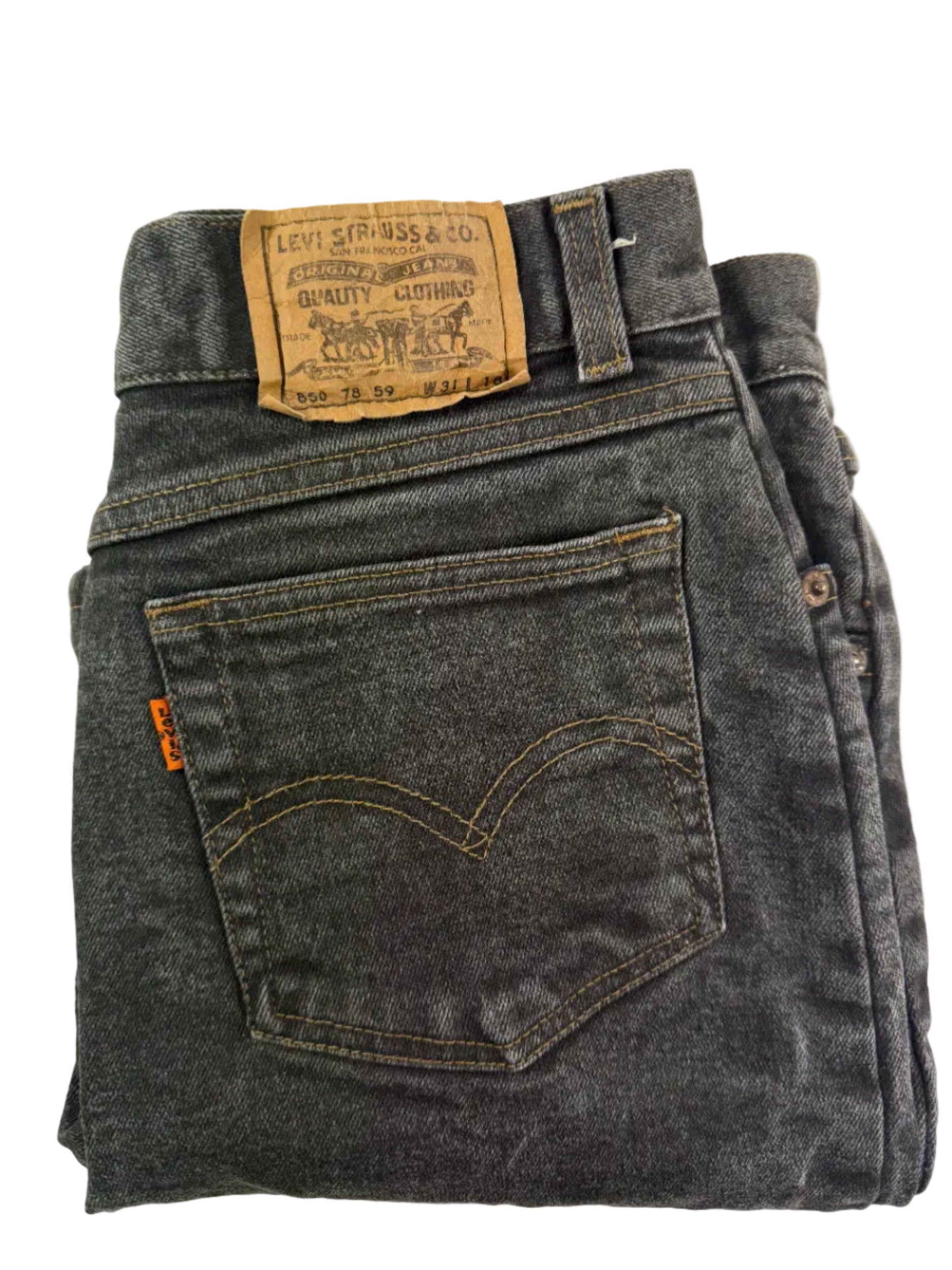 VINTAGE LEVI'S ORANGE TAB BLACK SKIRT - MADE IN ITALY 1988
