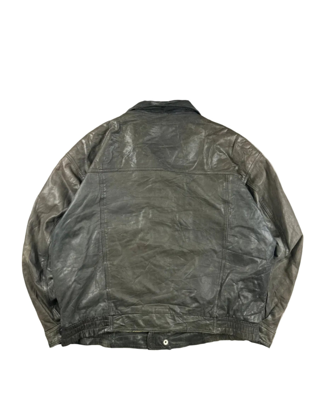 Vintage Reed Sportswear bomber leather jacket – back view, size 44