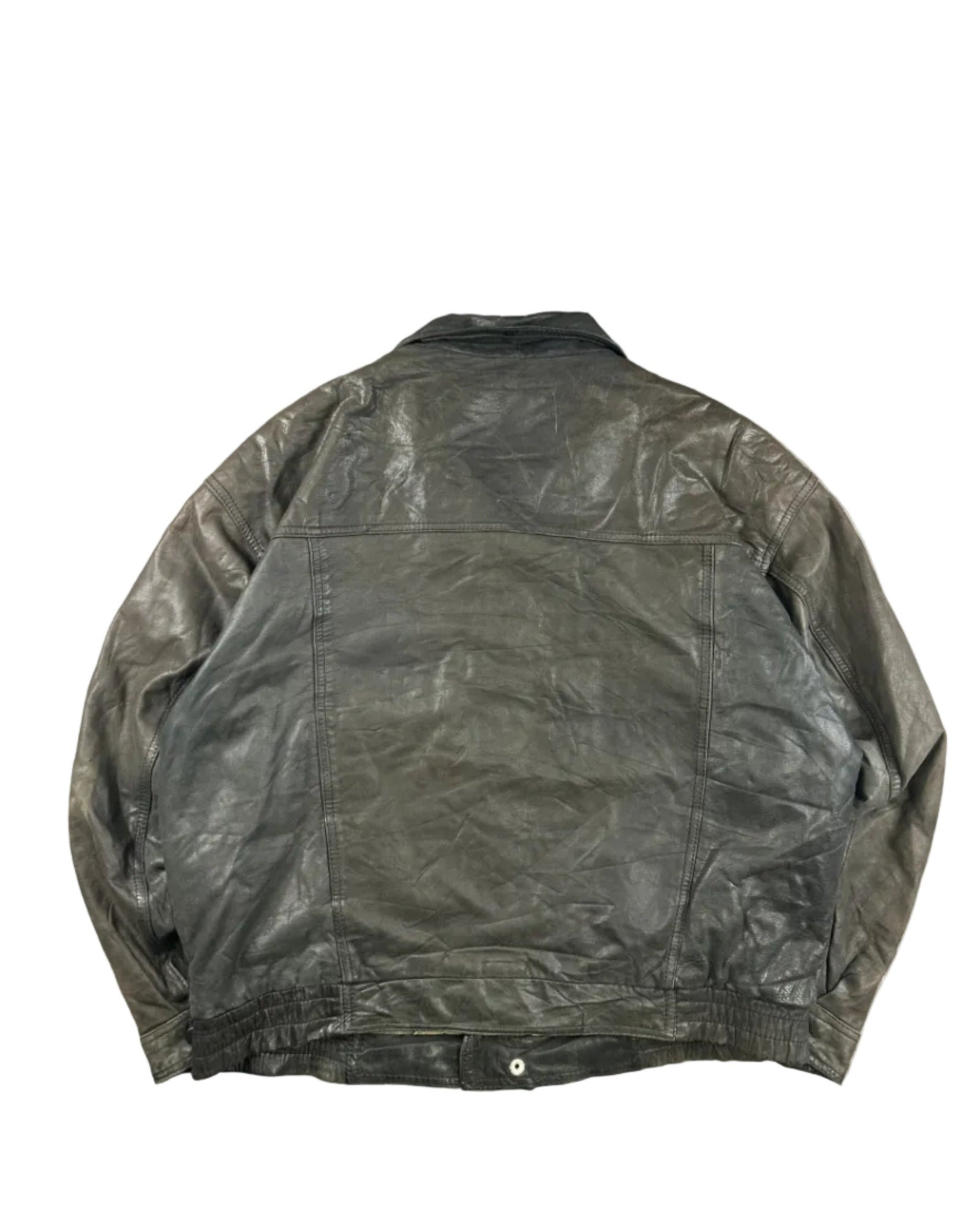 Vintage Reed Sportswear bomber leather jacket – back view, size 44