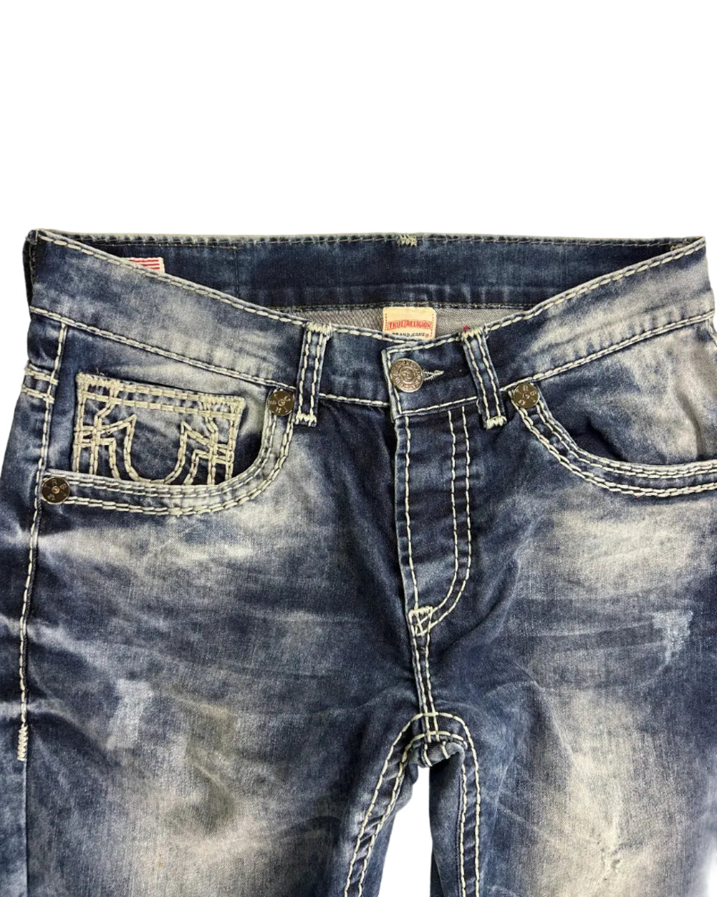Vintage True Religion Straight Leg Jeans – front detail, size 33