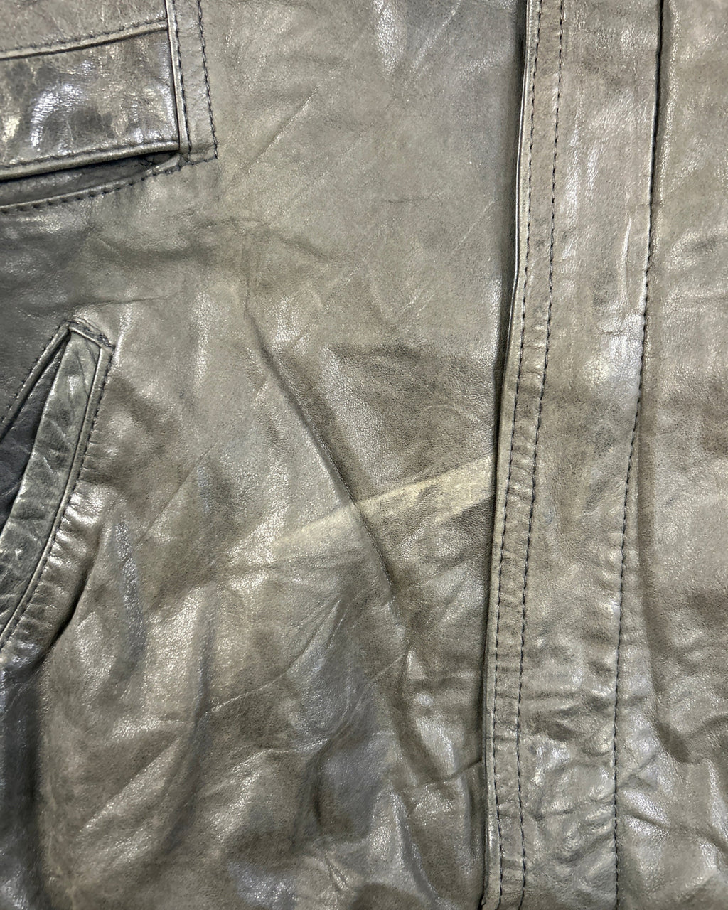 Vintage Reed Sportswear bomber leather jacket – side view, size 44