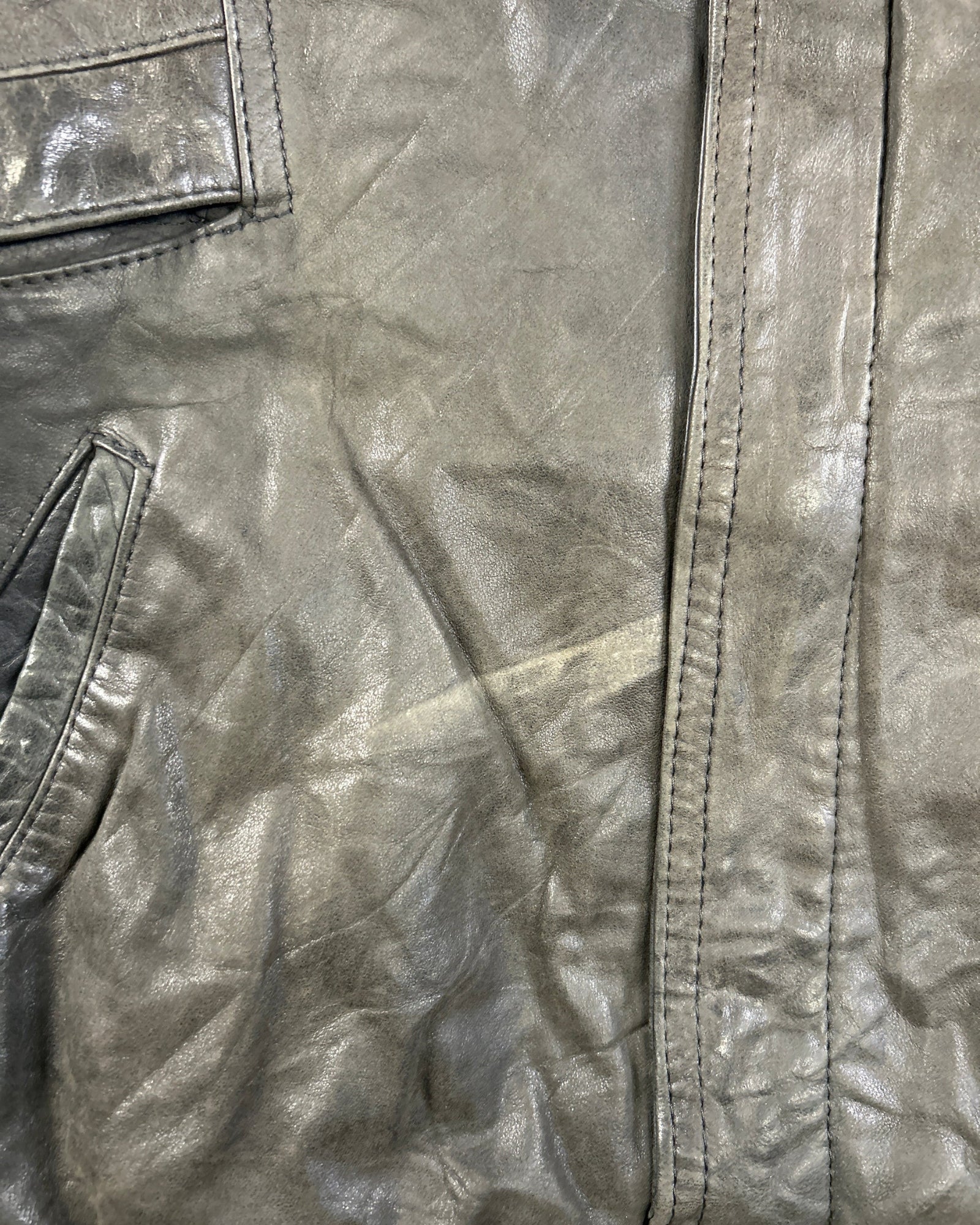 Vintage Reed Sportswear bomber leather jacket – side view, size 44