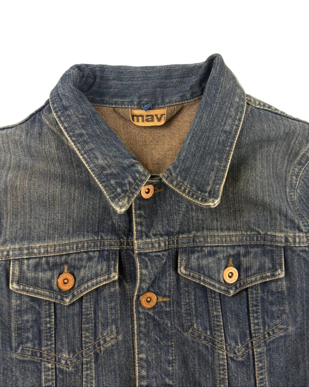Vintage Mavijeans denim jacket – detail view, size M