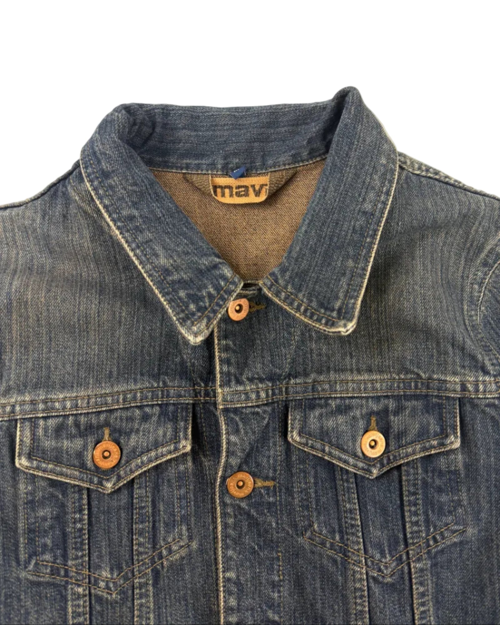 Vintage Mavijeans denim jacket – detail view, size M