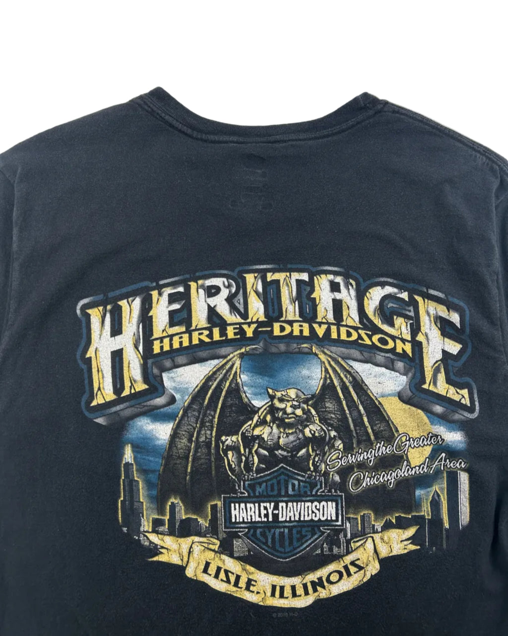 Heritage Harley Davidson t-shirt back detail shot