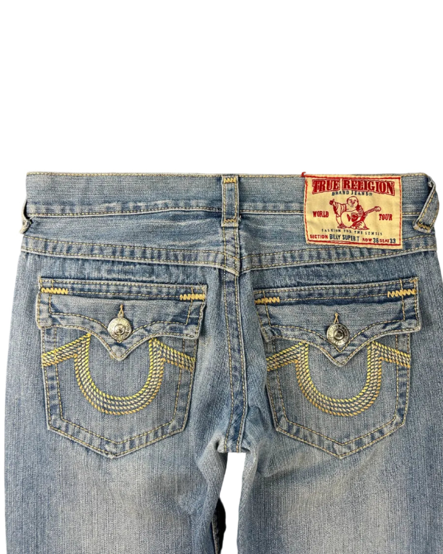 Vintage True Religion Billy Super T farkut merkki lähikuva, koko W34 L25
