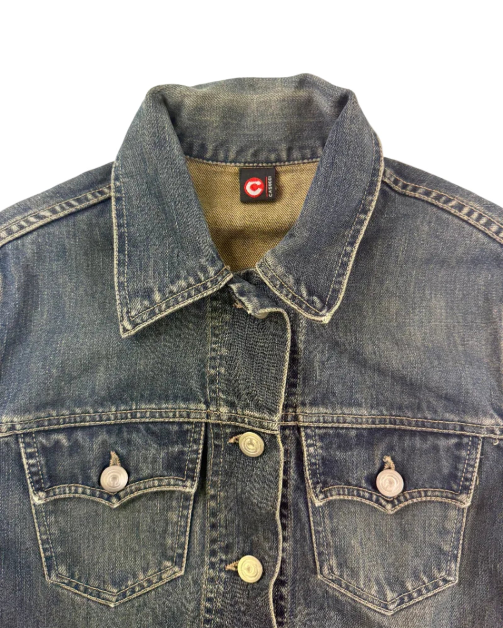 Vintage Casucci denim jacket – detail view, fits size S