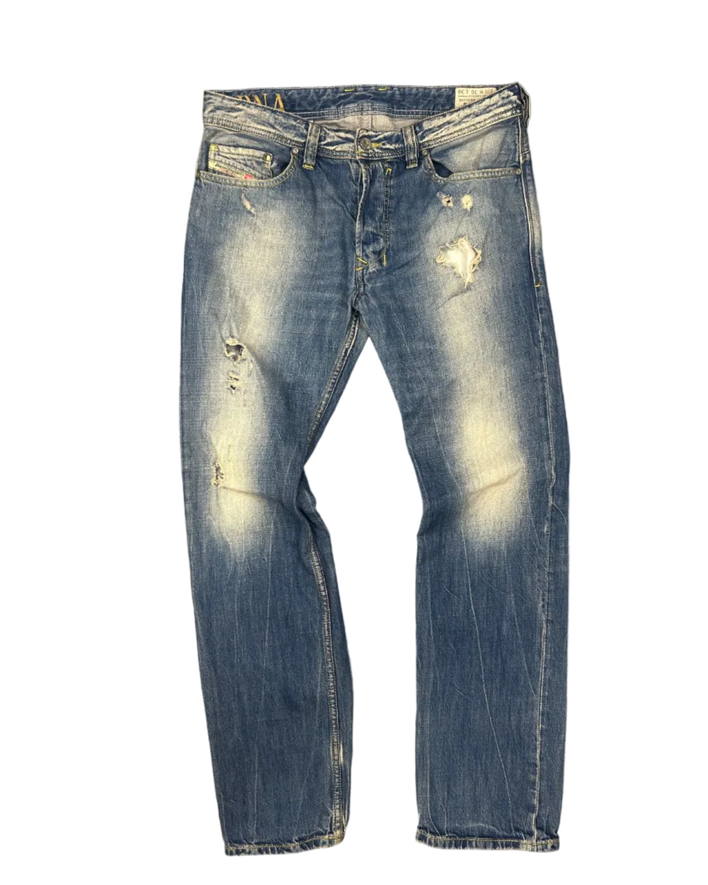 Diesel Safado straight leg jeans mid-blue wash front view W30 L30