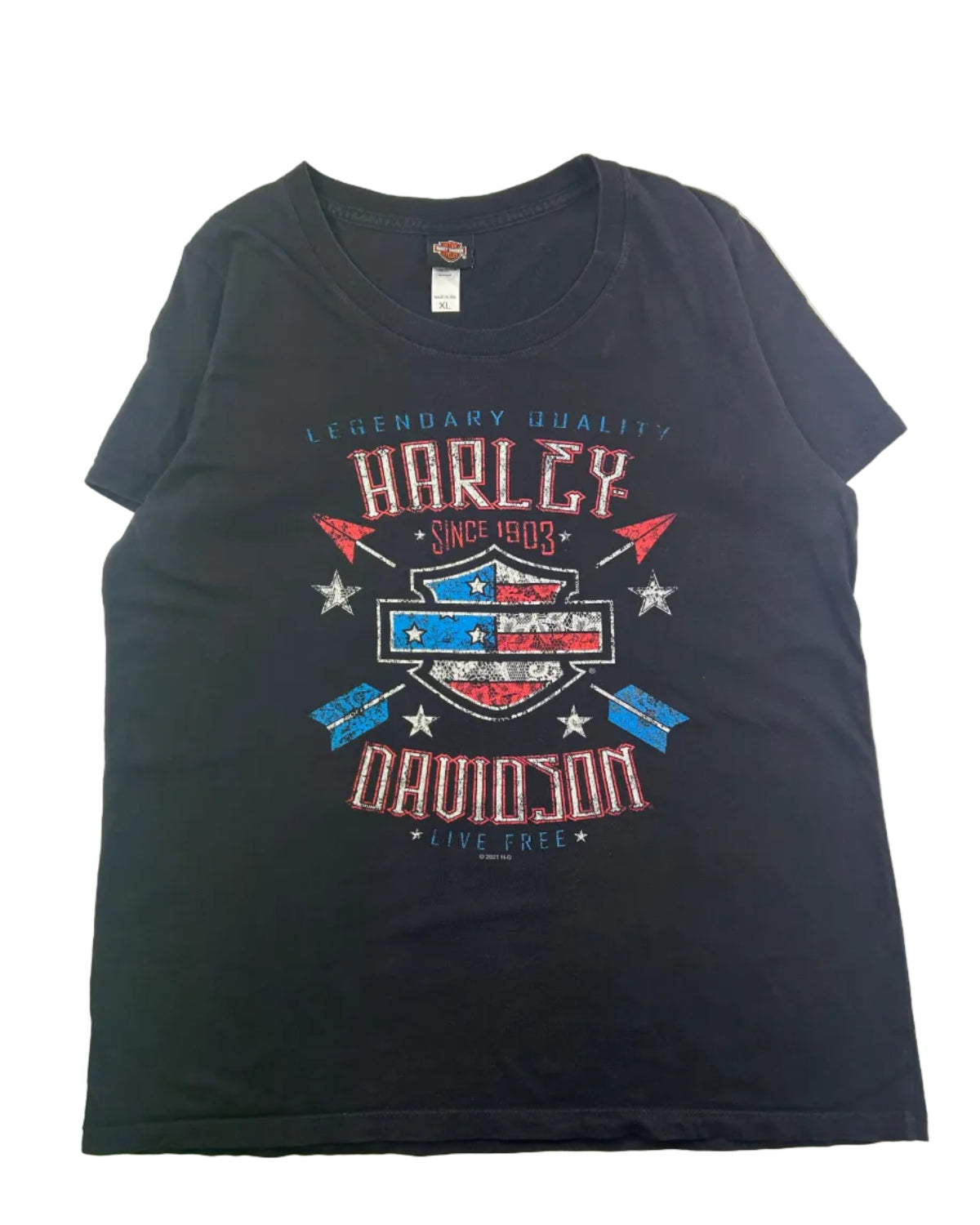 Harley Davidson Live Free t-paita miesten vintage paita koko L etunäkymä