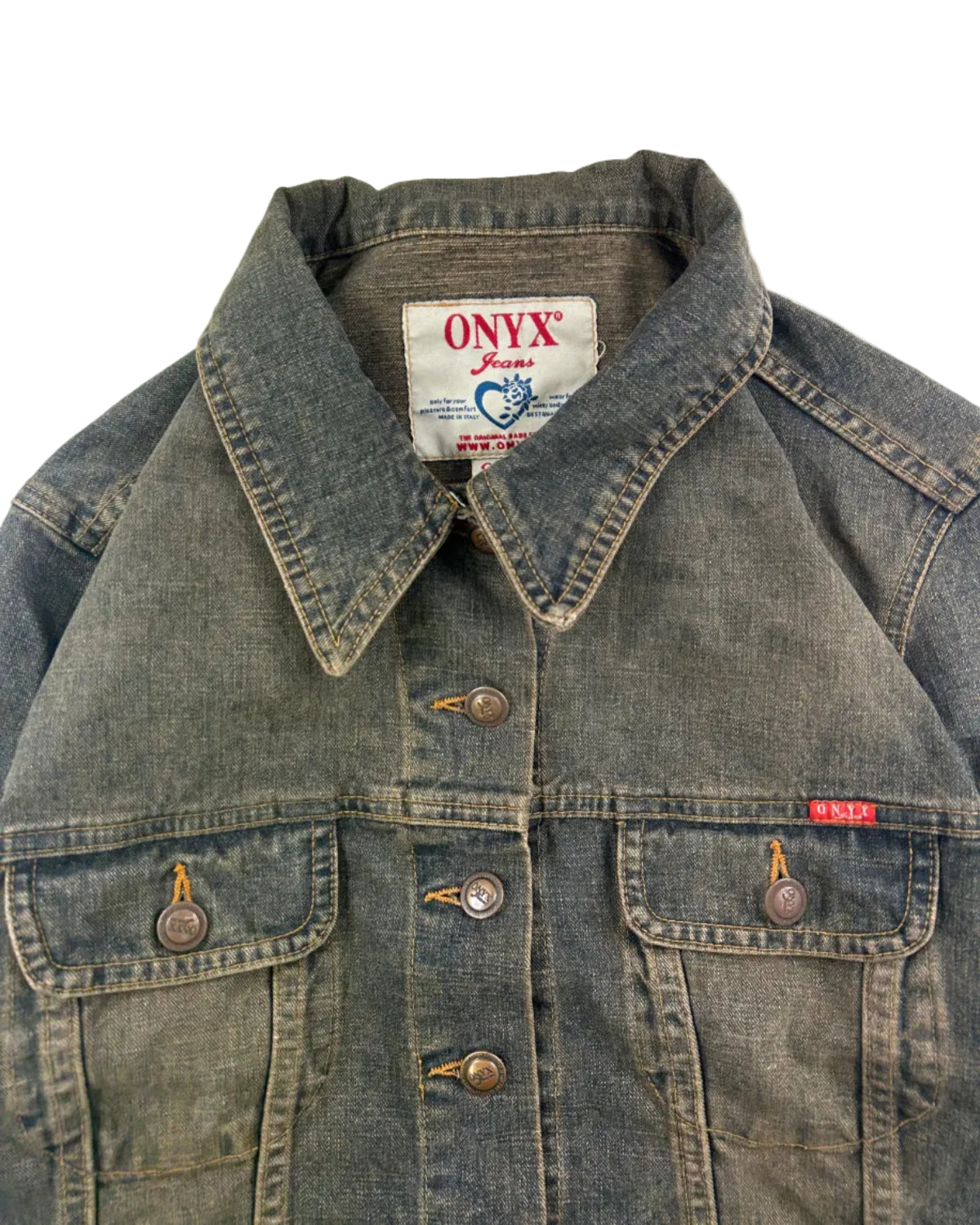 Vintage ONYX Jeans denim jacket detail